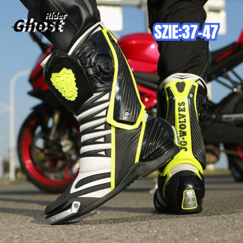 Women Men Motorcycle Riding Boots Shock-absorbing Off-road Rally Protective Moto Shoes Anti Slip Wear-resistant Commuting Boots
