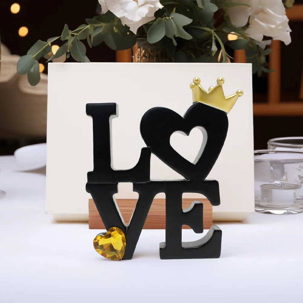Freestanding Wooden Love Sign Home Decor Rustic Tabletop Mantel Fireplace Centerpiece Wedding Valentine Day Romantic Love Cutout - view 6