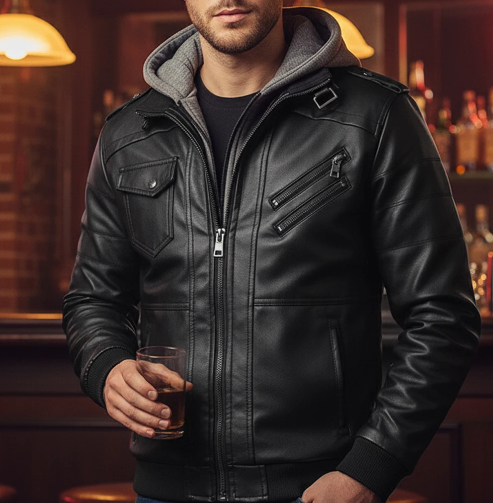 

EU Size 5XL Men's Leather Jackets Autumn Casual Motorcycle PU Jacket Double Zipper Biker Leather Coats Brand Clothing