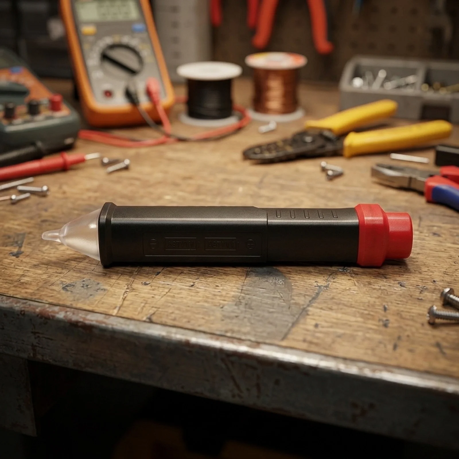 Red Voltage Detection Pen Battery Saving Test Pen Voltage Detection Live Wire Identification Audible And Visual Alarm