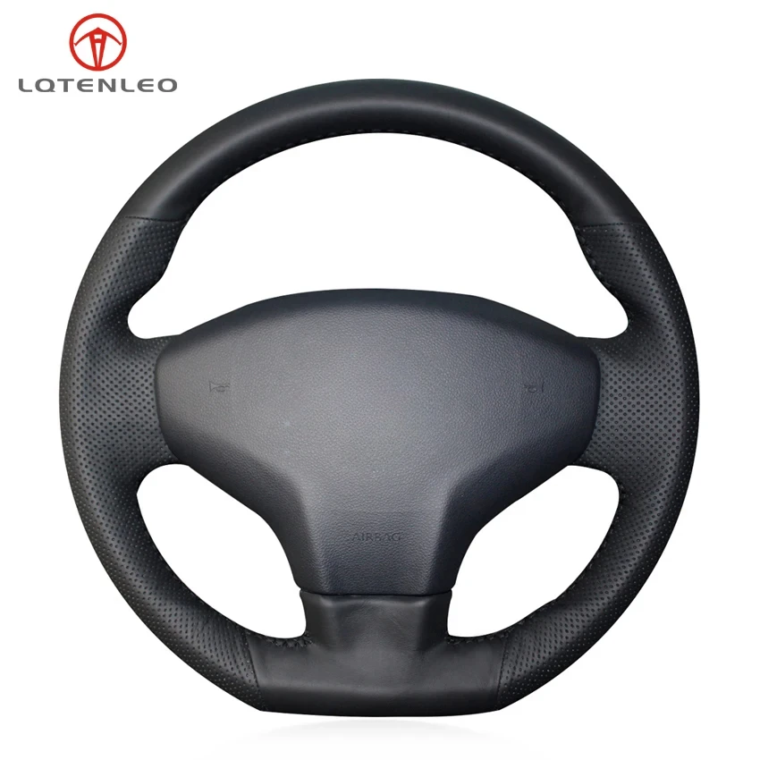 Black Artificial Leather Car Steering Wheel Cover For Citroen Elysee C-Elysee 2014 Elysee Peugeot 301 2013-2016