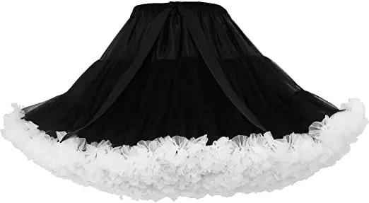 

Womens Fluffy Skirt for Girl Tutu Petticoats Tulle Party Dance Black White