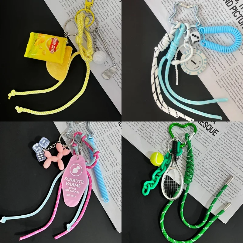 Dopamine-Pendentif en ULtressée pour document, fait à la main, bricolage, raquette de badminton, jouet mignon, clé, pendentif pour sac pour femme, pendentif pour téléphone portable