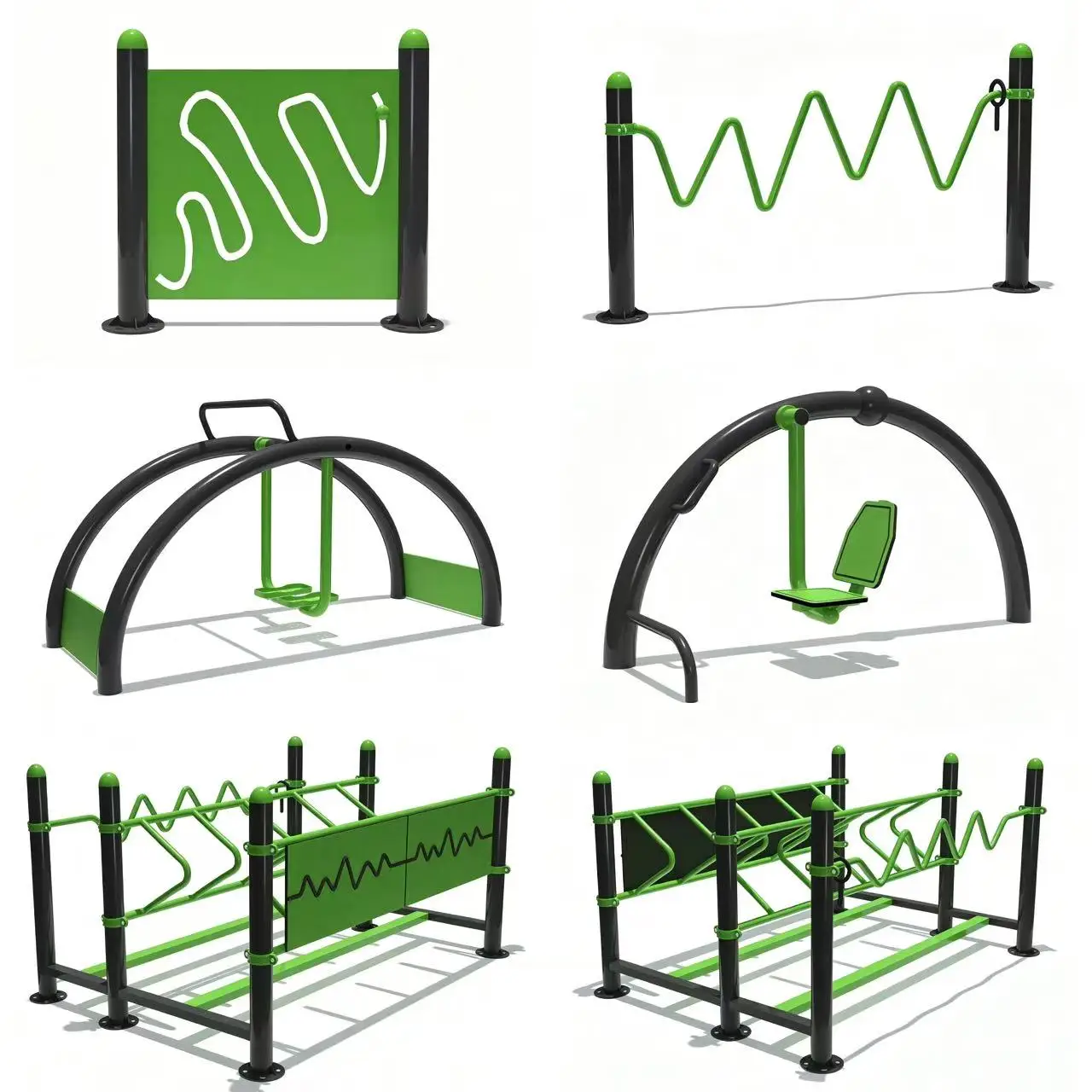 Galvanized Steel Double‑User Outdoor Air Walker Custom Arch‑Style Fitness Equipment for Community Park Exercise