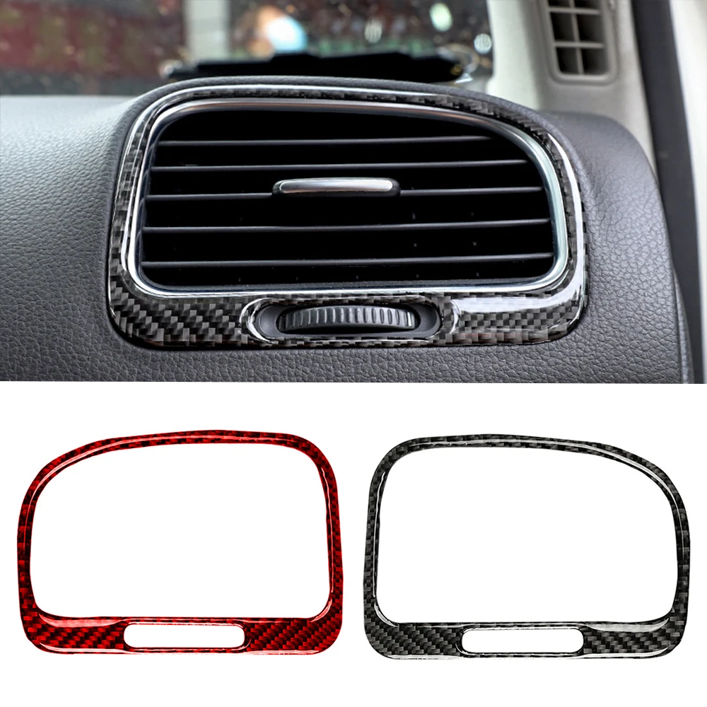 

For Vw Volkswagen Golf 6 Gti R Mk6 2008-2012 2pcs Car Air Conditioner Outlet Vent Panel Indoor Trim Carbon Fiber Sticker Car