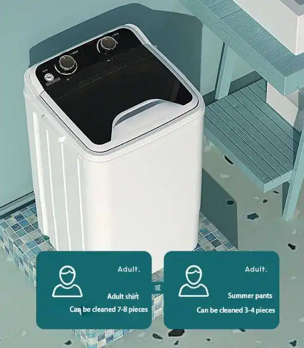 2025 7kg Household Single-barrel Small Washing Machine Home Semi-automatic Shoe Mini Washing Machine with Dryer