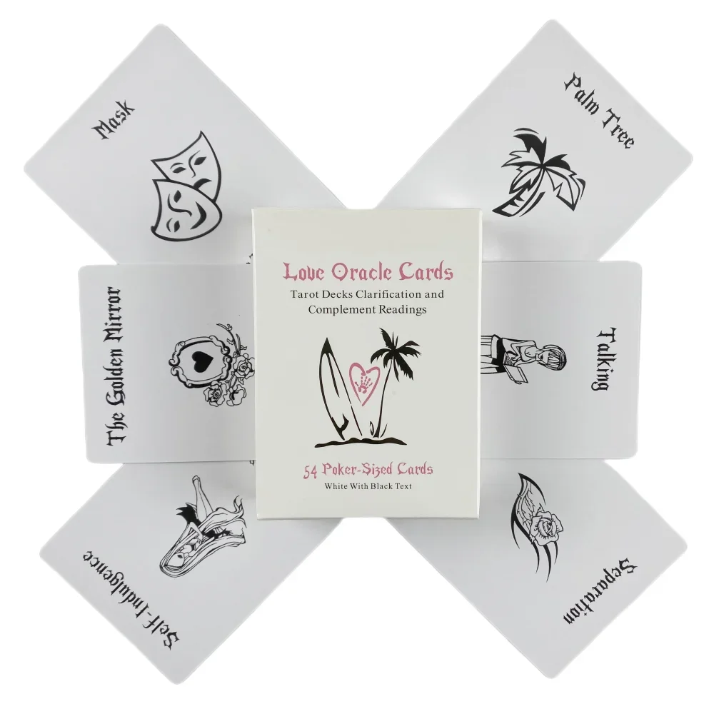 9*6.5cm White Island Time Love Oracle Cards Tarot Divination Deck 54 Pcs Cards