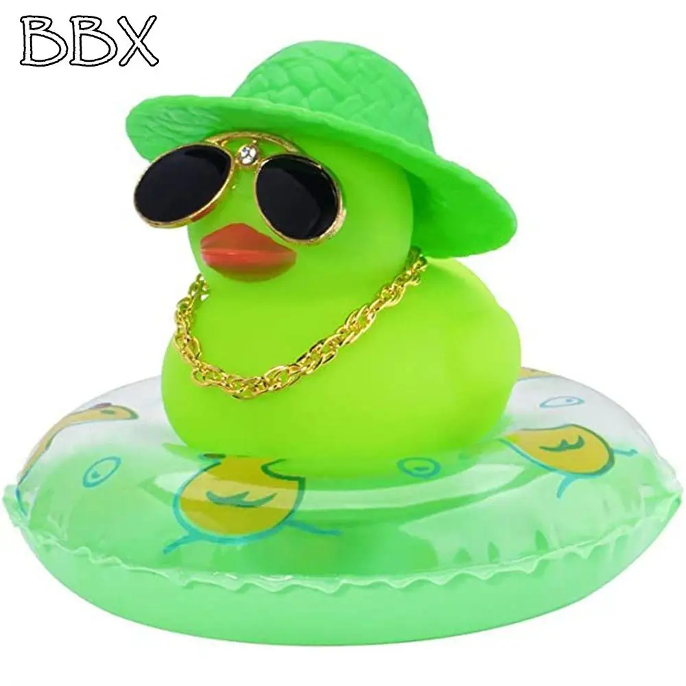 

with Hat Duck Car Decor Swim Ring Squeak Ducks Glasses Duck Dashboard Sunglasses Bicycle Bell Rubber Yellow Duck Motorcycle