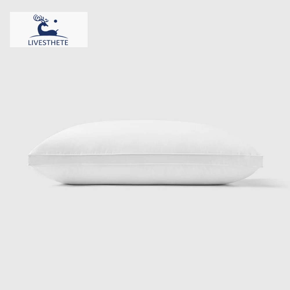 

Liv-Esthete 2024 Winter White 100% Goose Down Pillow Gift Down-proof Queen King 100% Cotton Neck Protection Sleep Bed Pillows