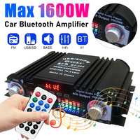 1600W Peak HiFi Sound Amplifier FM Radio Remote Control Bluetooth Karaoke Player Digital 4 Channel Stereo AMP Audio Amplifier