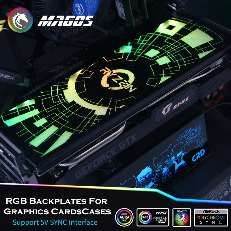 Panneau latéral personnalisé de cas de PC GPU Backplane RVB Faith Light coloré/RVB/D-RGB AHatchStreamer Backplate pour le cas/vecla carte
