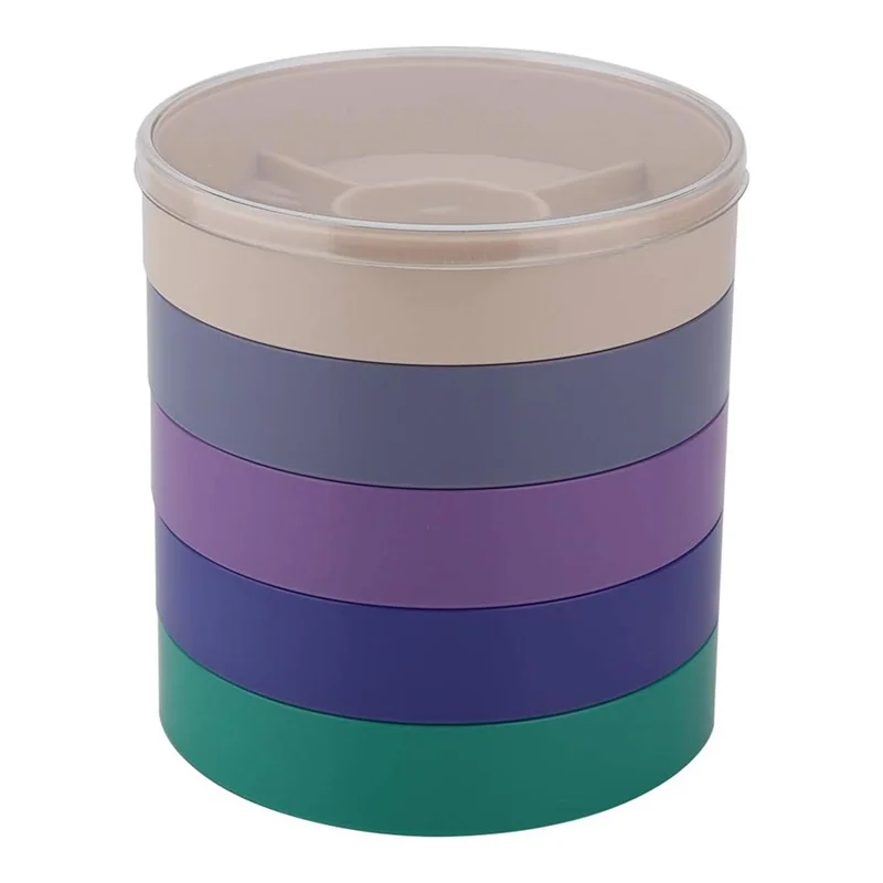 ABSQ-Penyimpanan Baki untuk Bagian Jam Tangan, Kotak Alat Perbaikan Jam Tangan Bulat 5 Lapis- Ideal untuk Mengatur Komponen & Aksesori Pengganti