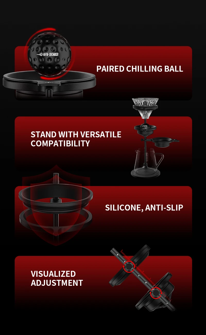 MHW-3BOMBER Pour Over Kühlkugeln 2er-Pack Kaffee-Gefrierkugeln für Pour Over Kaffee Edelstahl-Eiskugeln Barista-Werkzeuge für Zuhause – Detail 4