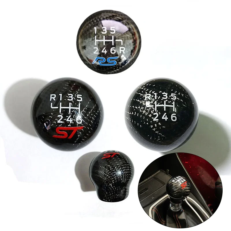 

Car Manual Transmission 6 Speed Racing Carbon Fiber Gear Shift Knob For Ford Focus Fiesta RS ST Gear Shifter Lever