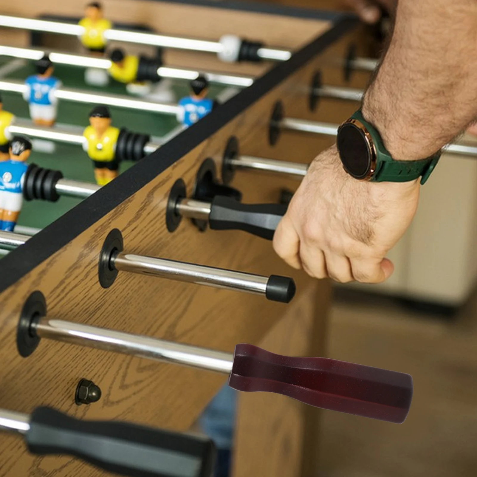 

Wooden Football Handle Foosball Grips Accessories Durable Ergonomic Replacement Practical Soccer Foosball Grips Parts