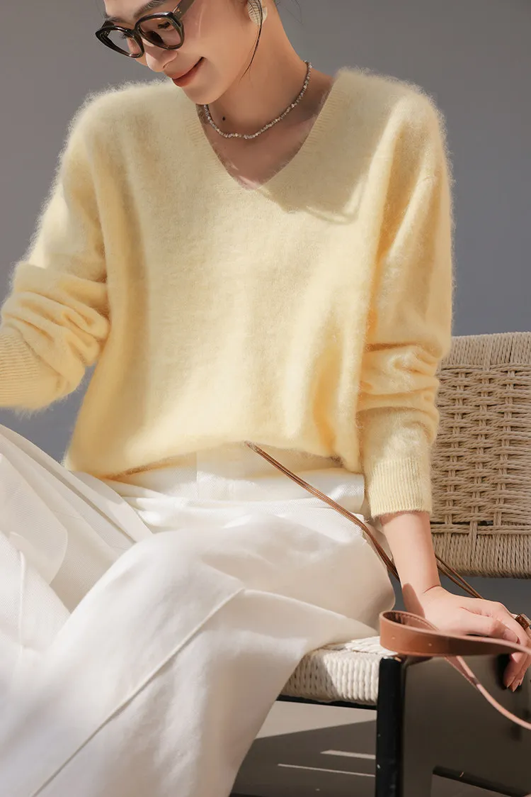 100% pure cashmere knitted sweater women's autumn and winter new loose pullover top