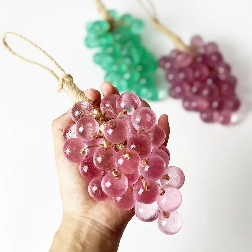 Grape Soap on a Ropes, Handmade Crystal Grape Soap, Decorative Soaps Bars Home Decor for Washing Hands and Fresh Air Fragrance