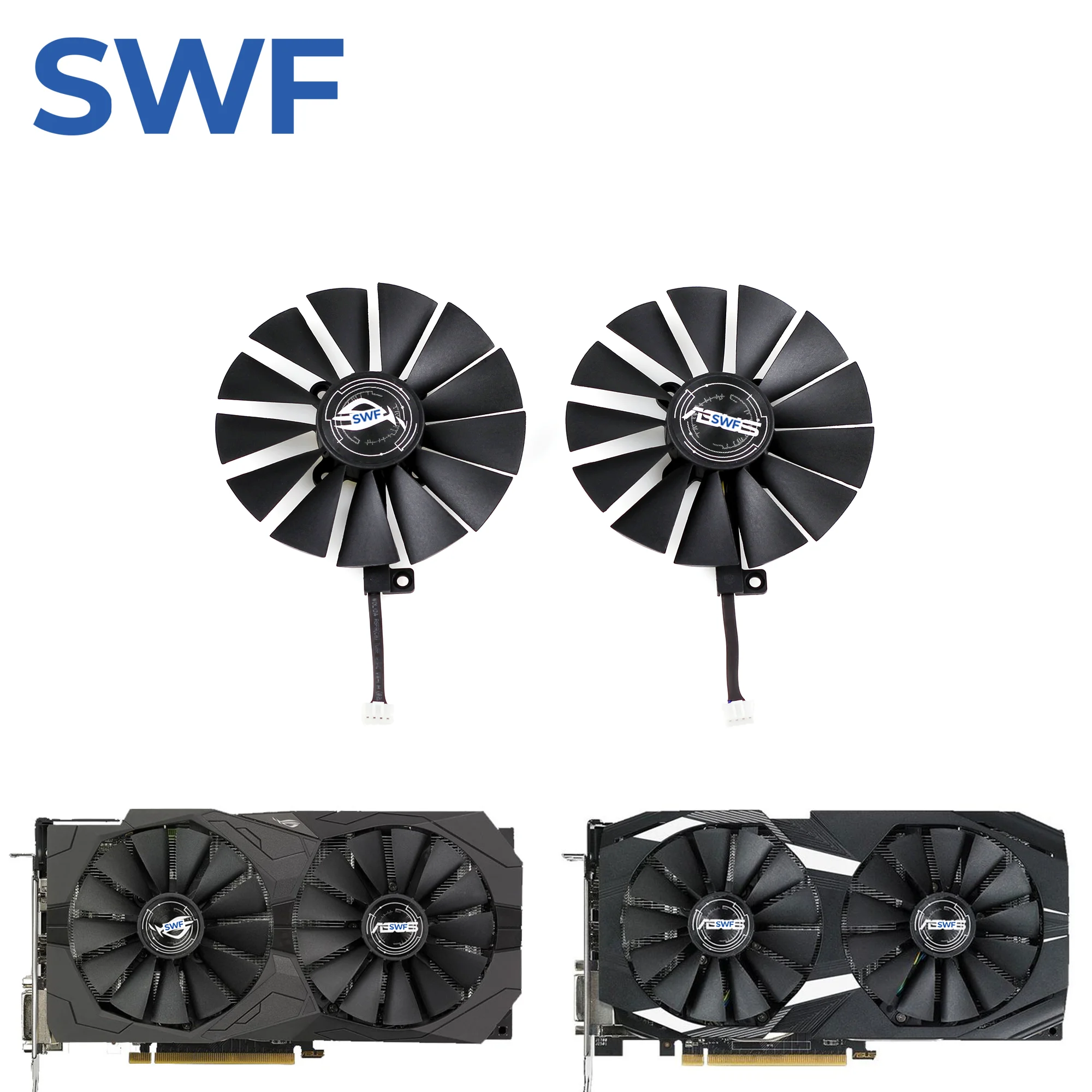 95MM PLD10010S12H Cooling Fan For ASUS STRIX RX 470 580 570 GTX 1050 1070 1080 Ti Gaming Video Card Fan T129215SM FDC10M12S9-C