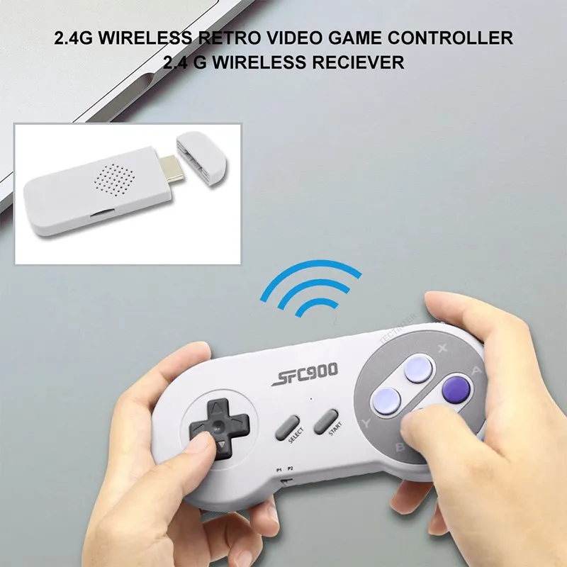 وحدة تحكم ألعاب الفيديو لـ Super Nintendo SNES NES مدمجة في 1500 لعبة HDMI متوافقة مع Game Stick TV Game Player وحدة تحكم لاسلكية