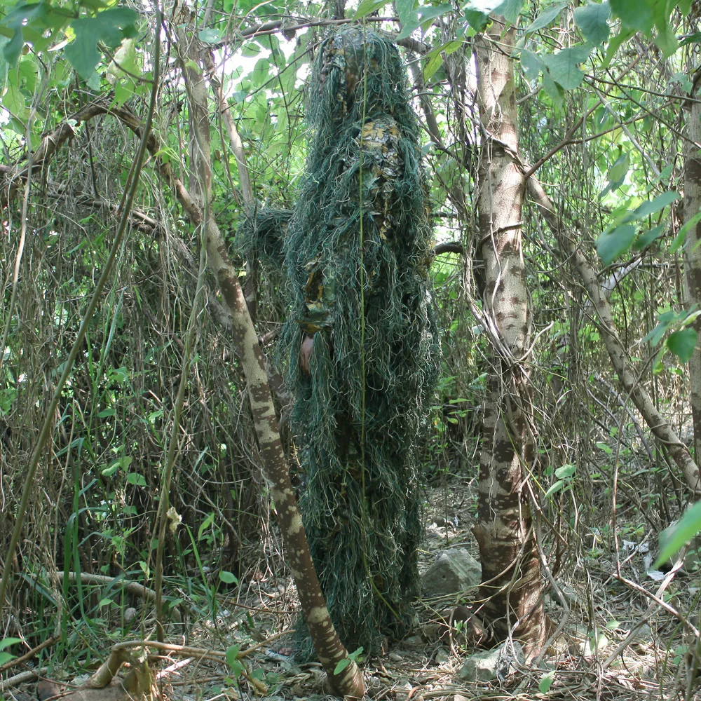 New Bionic Leaf Camouflage Ghillie Suit Sniper Tactical Clothes Camo Suit For Hunting Paintball Ghillie Suit Men Hunting Clothes