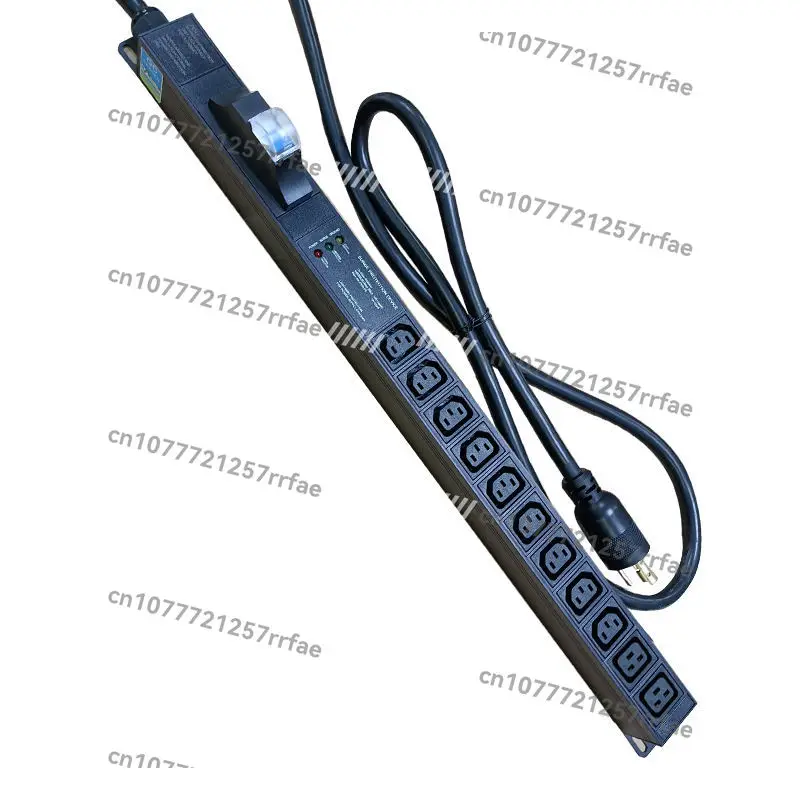 Data Server Network Cabinet Rack PDU Socket 240V  Breaker NEMA Plug 30 Amp 9 C13+2C19 Rack Mount L6-30P Aluminium Alloy