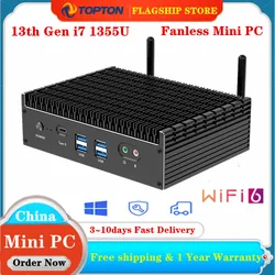 Mini PC Intel Gamer sin ventilador 13th Gen i7 1355U i5 1335U, 2x2,5G LAN, PCIE4.0, DDR4, Tunderbolt 4, eGPU, ordenador de escritorio