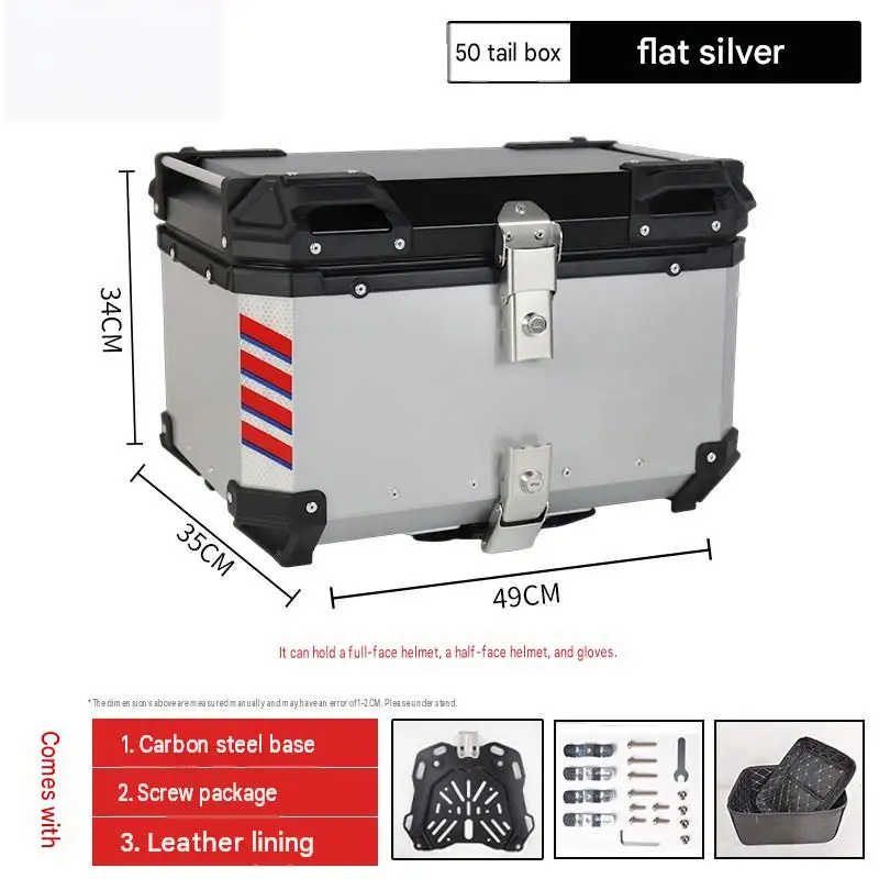 For ZEEHO AE4 50L Aluminum Rear Trunk IP66 Dust‑Tight Sealed Large‑Volume EV Scooter Touring Mod Accessories
