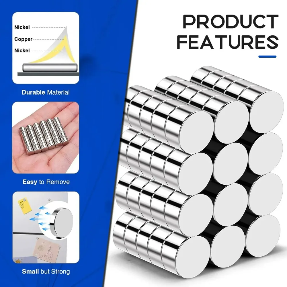 10-500Pcs 8X2mm Super Strong Neodymium Magnet N35 NdfeB Permanent Magnetic imanes Round Powerful Magnets Refrigerator Magnet
