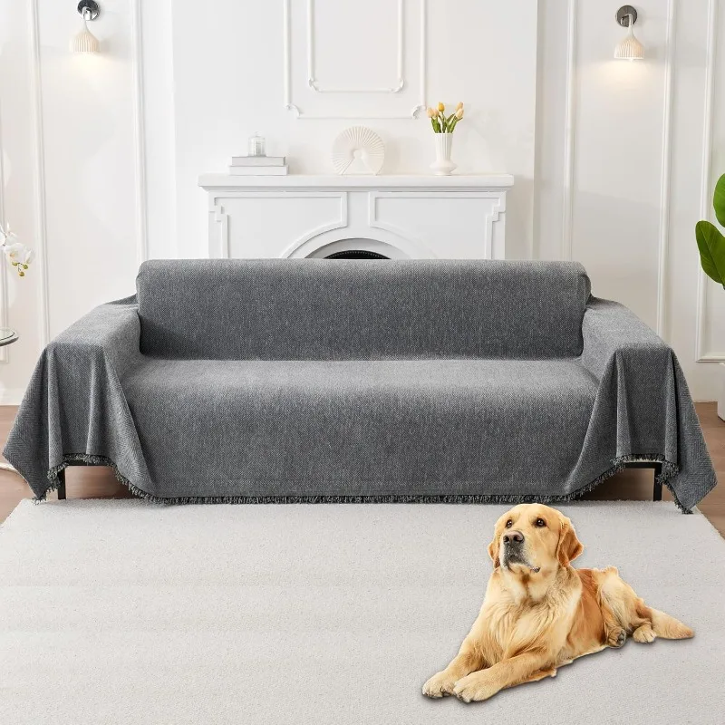 Non Slip Couch Cover Sofa Covers for 3 Cushion Washable sectional Covers for Dogs pet Furniture Protector