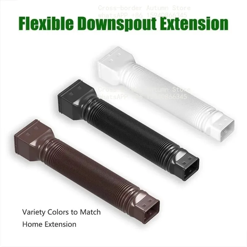 Retractable Rain Gutter Downspout Extensions Rainwater Drainage Adjustable Flexible Drain Downspout with Screws