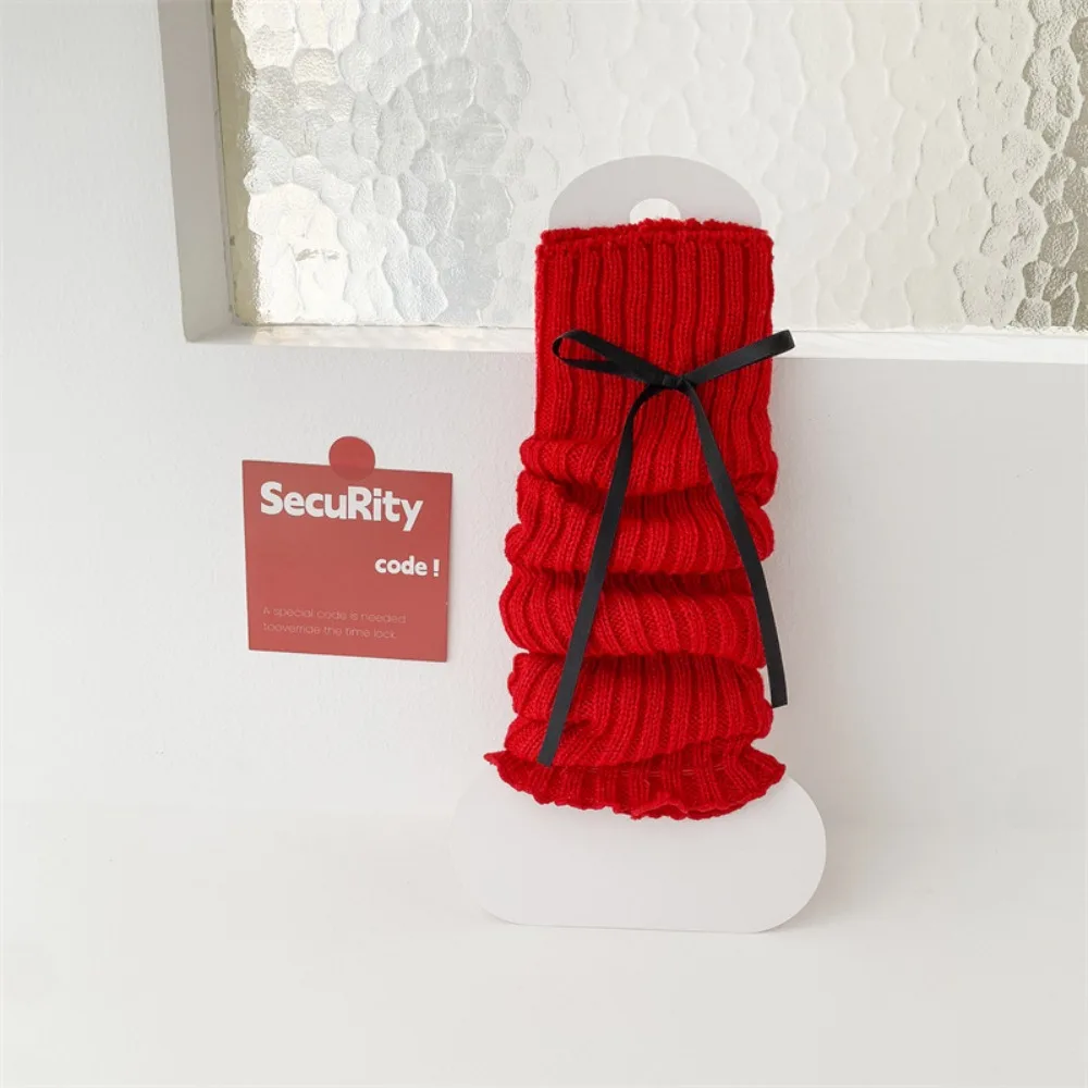 

Модные японские новогодние красные носки в стиле Лолиты, балетные рождественские гольфы Y2k, теплые вязаные носки с бантом, осень-зима