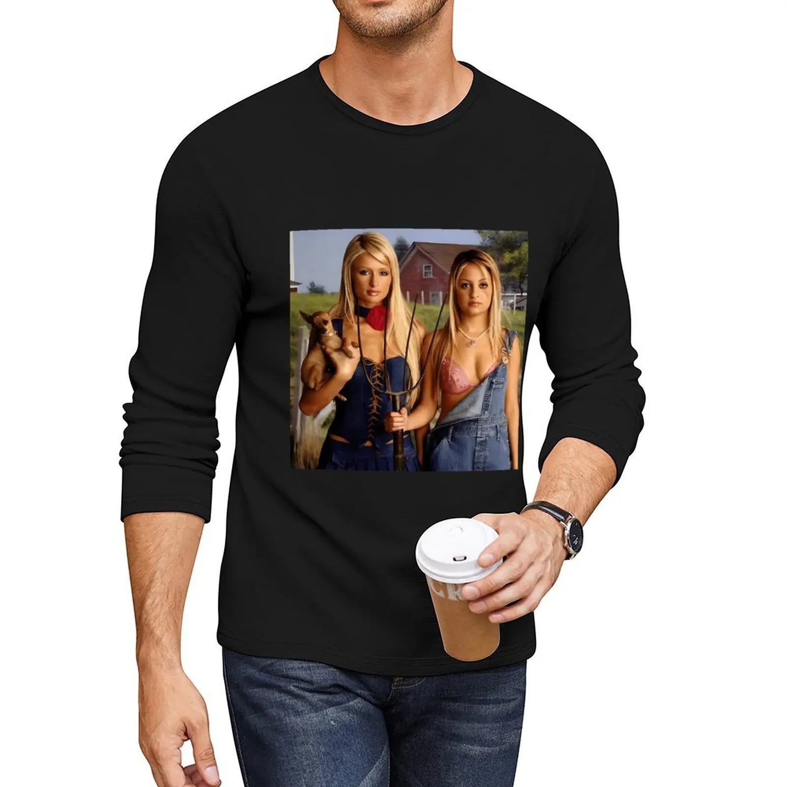 Paris and Nicole Long T-Shirt oversized t shirt plus size t shirts tops Men's cotton t-shirt