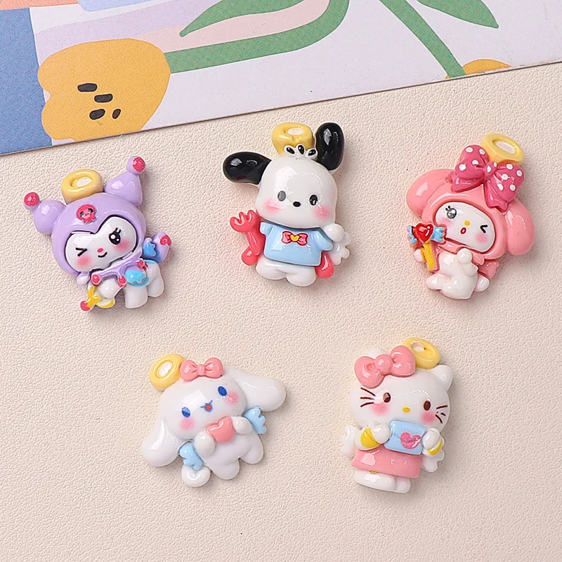 

100 шт. Kawaii Flatback смола мультфильм Sanrio Kuromi серии DIY для скрапбукинга чехол для телефона головные уборы серьги ремесленный декор аксессуары