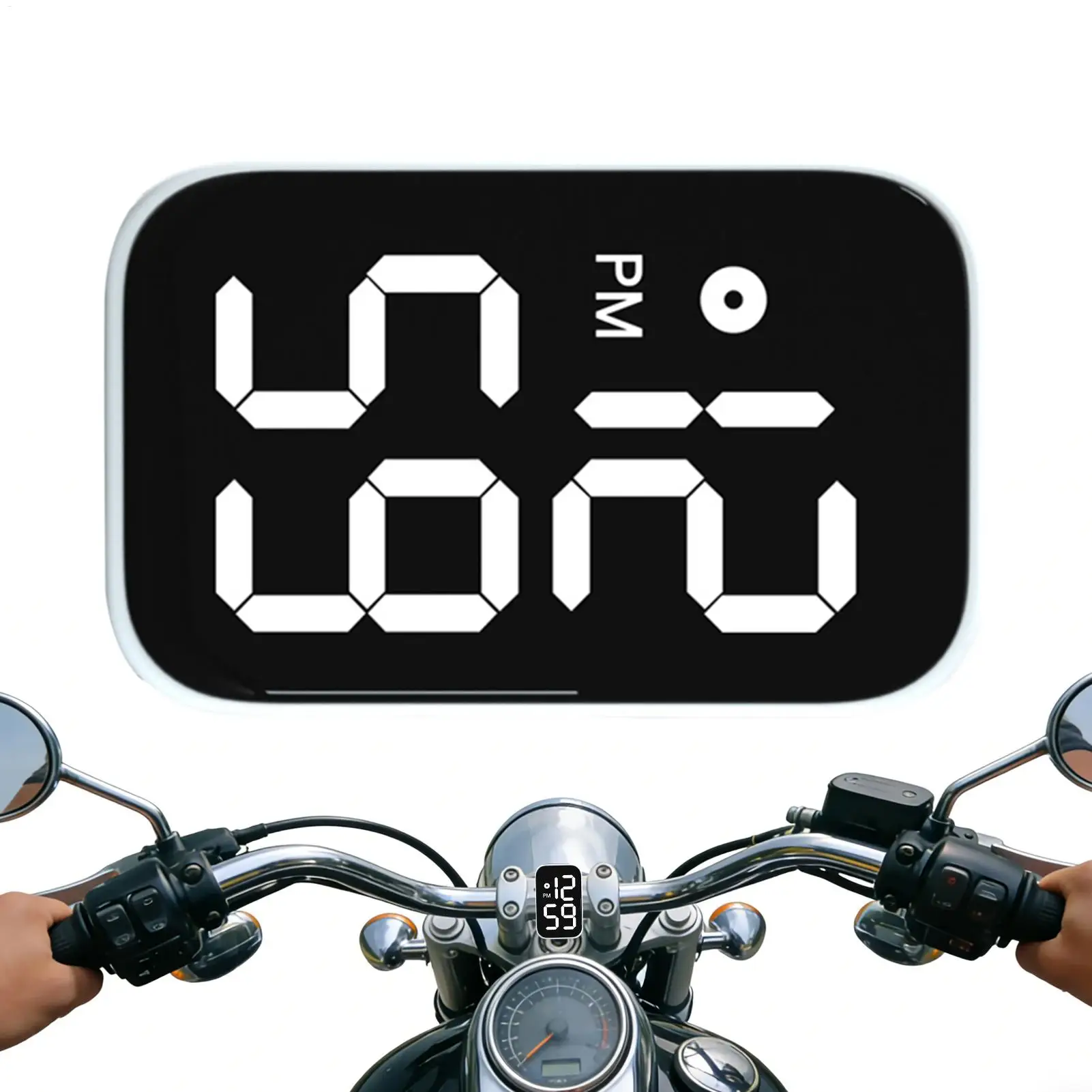 Portable Waterproof Luminous Car Clock LED Digital Small Stick On for Dashboard Interior Motorcycle Boat Truck Home Desk