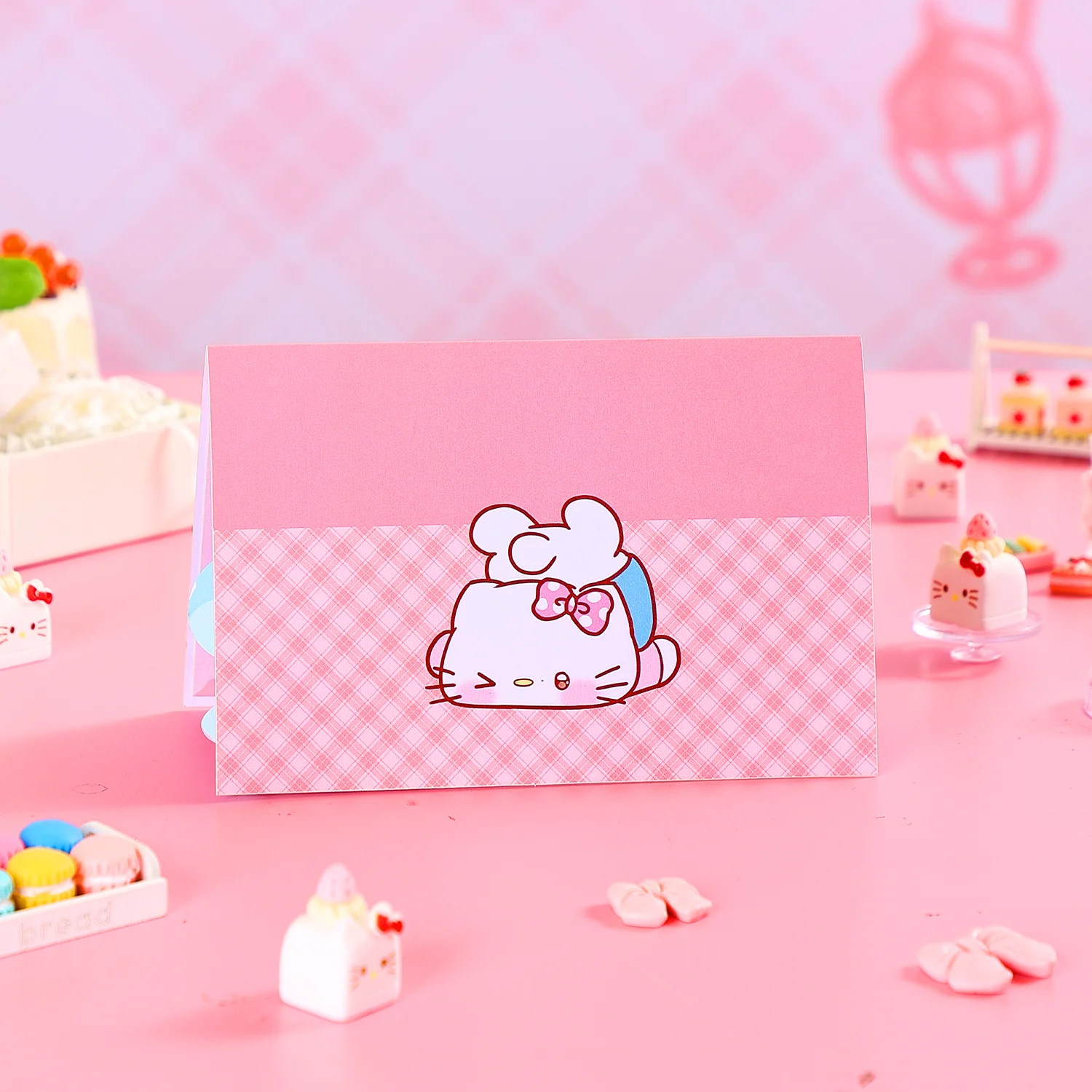 HelloKitty Birthday Greeting Cards Creative Hello Kitty Cartoon Birthday Gifts Message Cards Happy Birthday Cards With Envelope