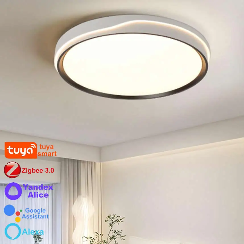 tuya lampada de teto led zigbee hue modern chandelier living room decor lampada inteligente quarto de casa alice assistant alexa 01