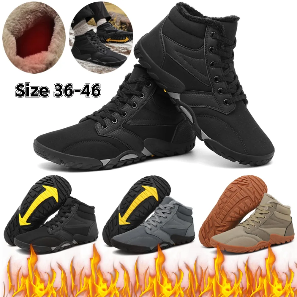 Botas de nieve para hombre y mujer, calzado antideslizante para senderismo, trabajo al aire libre, cálido, hasta el tobillo, para invierno