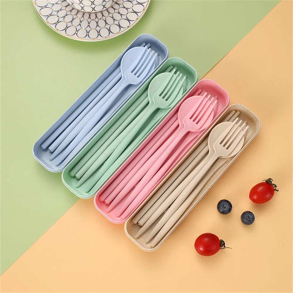 Cutlery Set Versatile And Practical Convenient To Carry Wheat Fiber Popular Integrated Production Trend Outdoor Portables Light