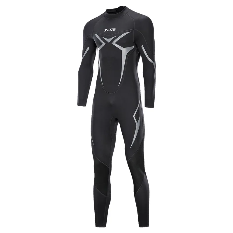 New Diving Suit One-piece Male 3mm Warm Super Elastic Wear-resistant Wetsuit Cold-proof Diving Suit Winter Swimming Swimsuit SCR