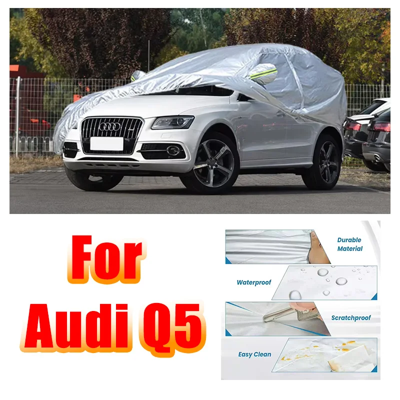 

Car Cover Outdoor Full Exterior Snow Cover Sunshade Waterproof Dustproof Protection with Reflective Strips for Audi Q5