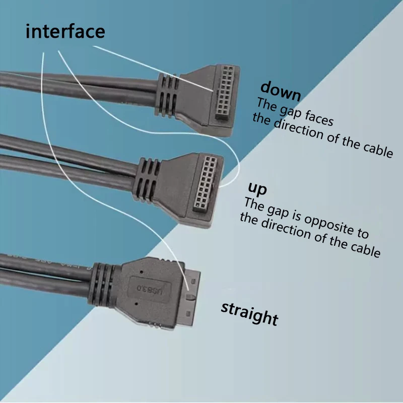 USB3.0 90 градусов угол или прямой передний разъем материнской платы контактный Удлинительный кабель «штырь-гнездо» для материнской платы