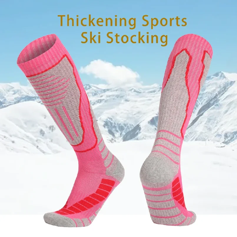 Thermal Sock Winter - ถุงเท้าสกีสำหรับผู้หญิงและเด็ก 1 คู่ ถุงเท้ากันหนาวสำหรับฤดูหนาว ถุงเท้ากีฬา ถุงเท้าสำหรับเล่นสโนว์บอร์ด