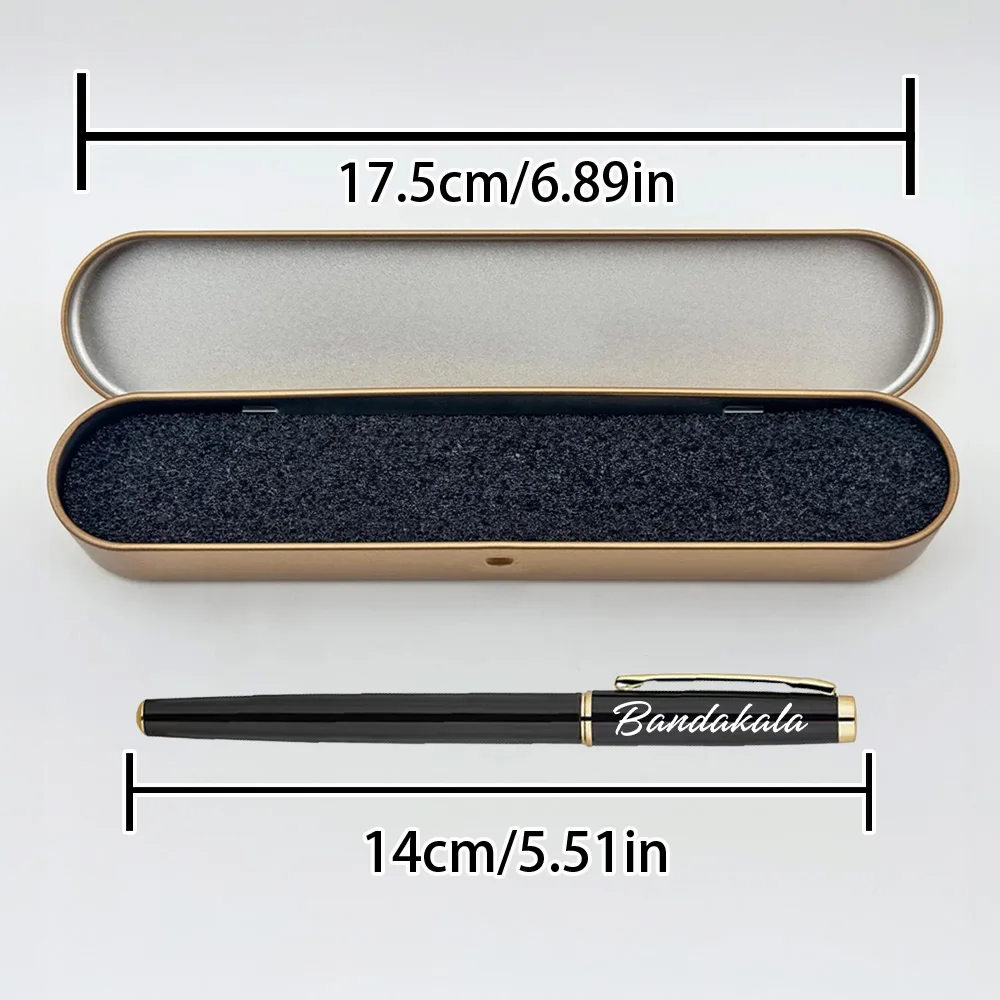 Personalized Engraved Ballpoint Pen, Custom Name Black Gold Pen with Gift Box, Teacher Appreciation Gift,