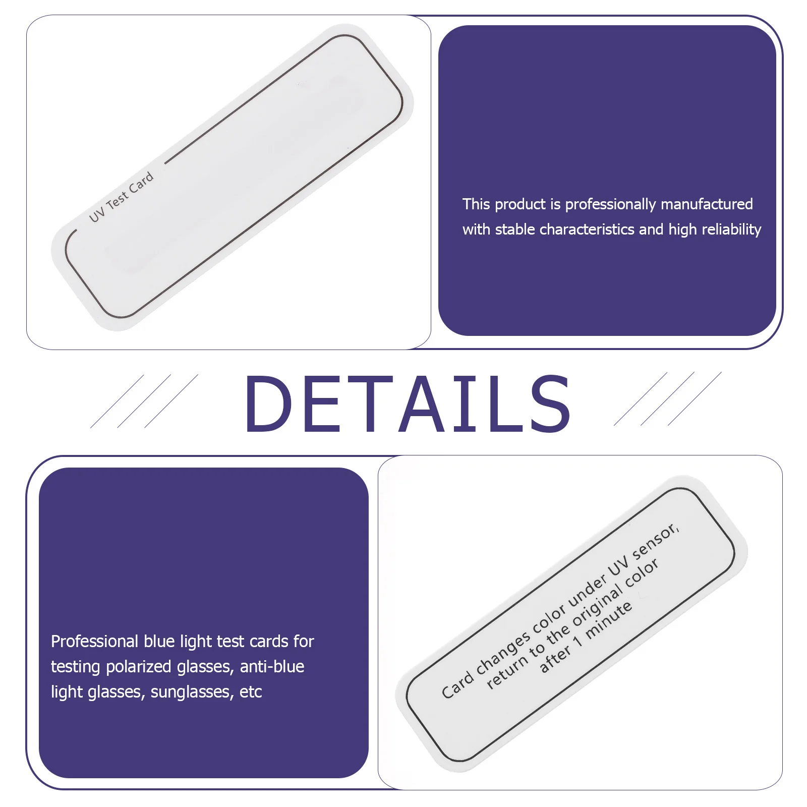 10 個の紫外線テストカード耐久性のある PVC 紫外線ライトテストカード家庭用キャビネットボックス滅菌器インジケーターテストツール識別カード