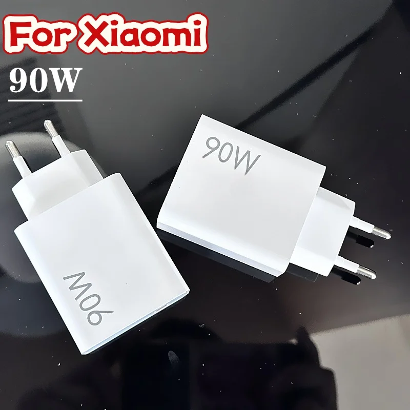 Carregador Xiaomi 90W Turbo com Adaptador de Energia de Parede e Cabo Tipo C de 1M, 1.5M, 2M, 6A para Mi 15, 14, 13 Ultra, Pro, POCO X7, X6 Pro