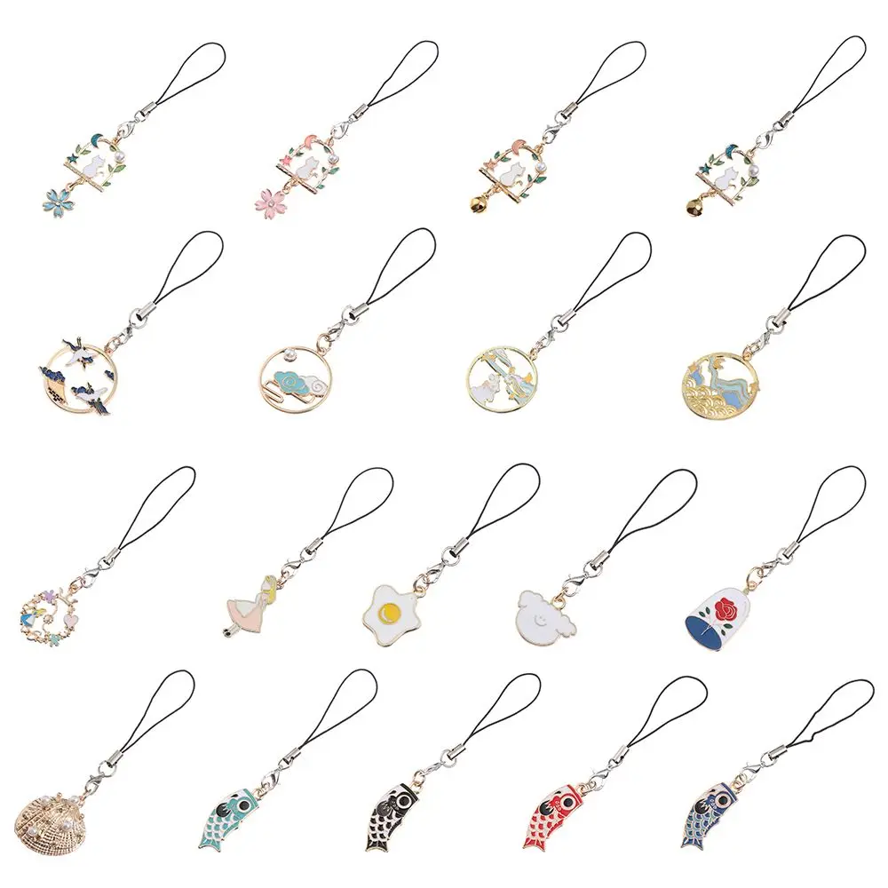 

Phone Key Strap Lanyard Hang Charm Rope Mini Cute Flower Basket Cat Phone Case Pendant Bag Accessories