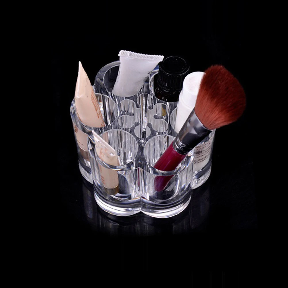

Container Storage Box Clear Lip Gloss Organizer Pen Holder Desktop Travel Makeup Brush Case Sundries Container Office