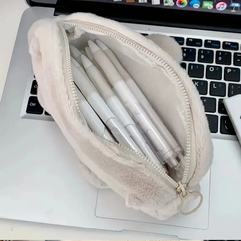 سعة كبيرة حقيبة أقلام قطيفة متعددة الوظائف لطيف أفخم قضاعة البطريق مقلمة منظم قرطاسية الطالب هدية العودة إلى المدرسة #2