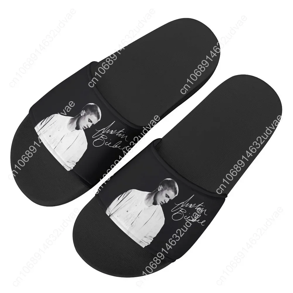 Justin Bieber Sandals Home Slippers Water Shoes Men Women Teenagers Sandal Bathroom Beach Pool Custom Made Slipper