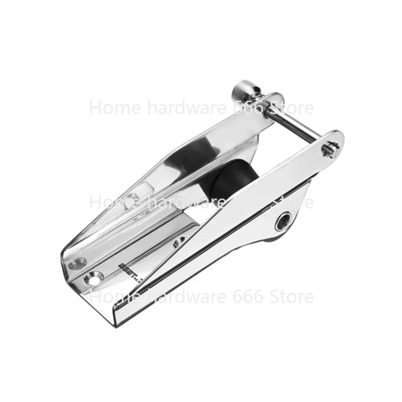 316 Stainless Steel Bow Anchor Roller, Fixed  Fairlead, Marine Boat Docking Nylon , Spring Loaded Pin Prevent, 1Pc